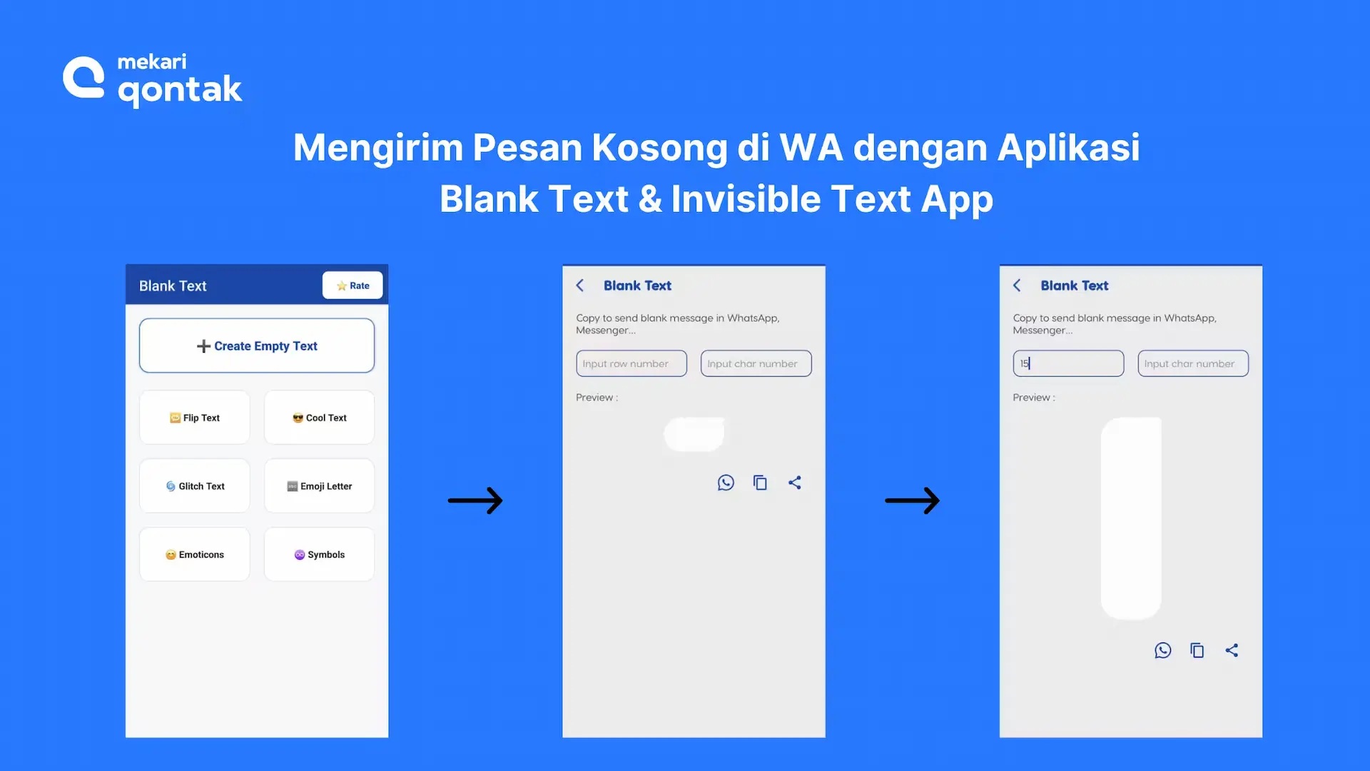 Mengirim Pesan Kosong di WA dengan Aplikasi Blank Text & Invisible Text App