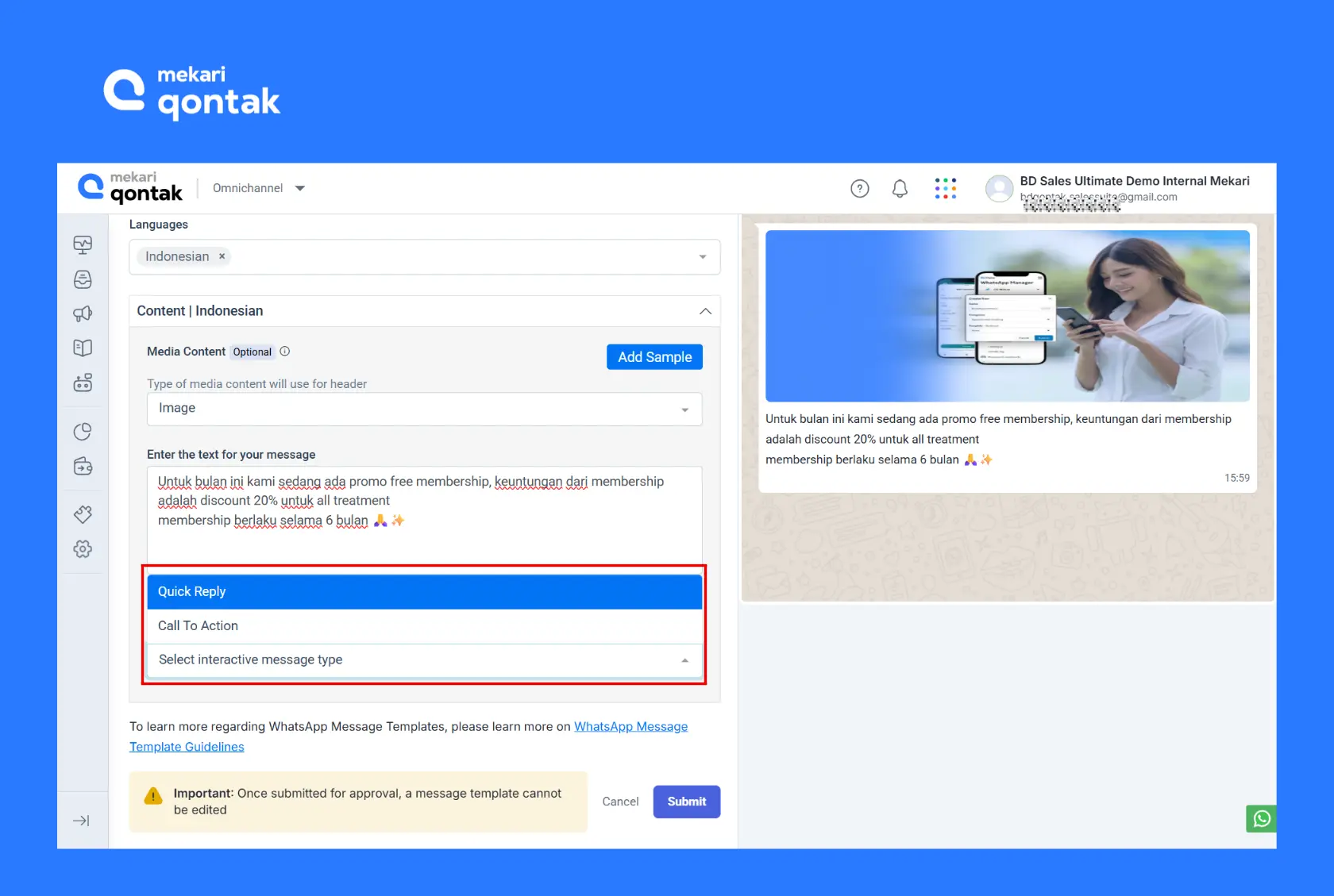 Illustration of creating personalized messages by adding a CTA