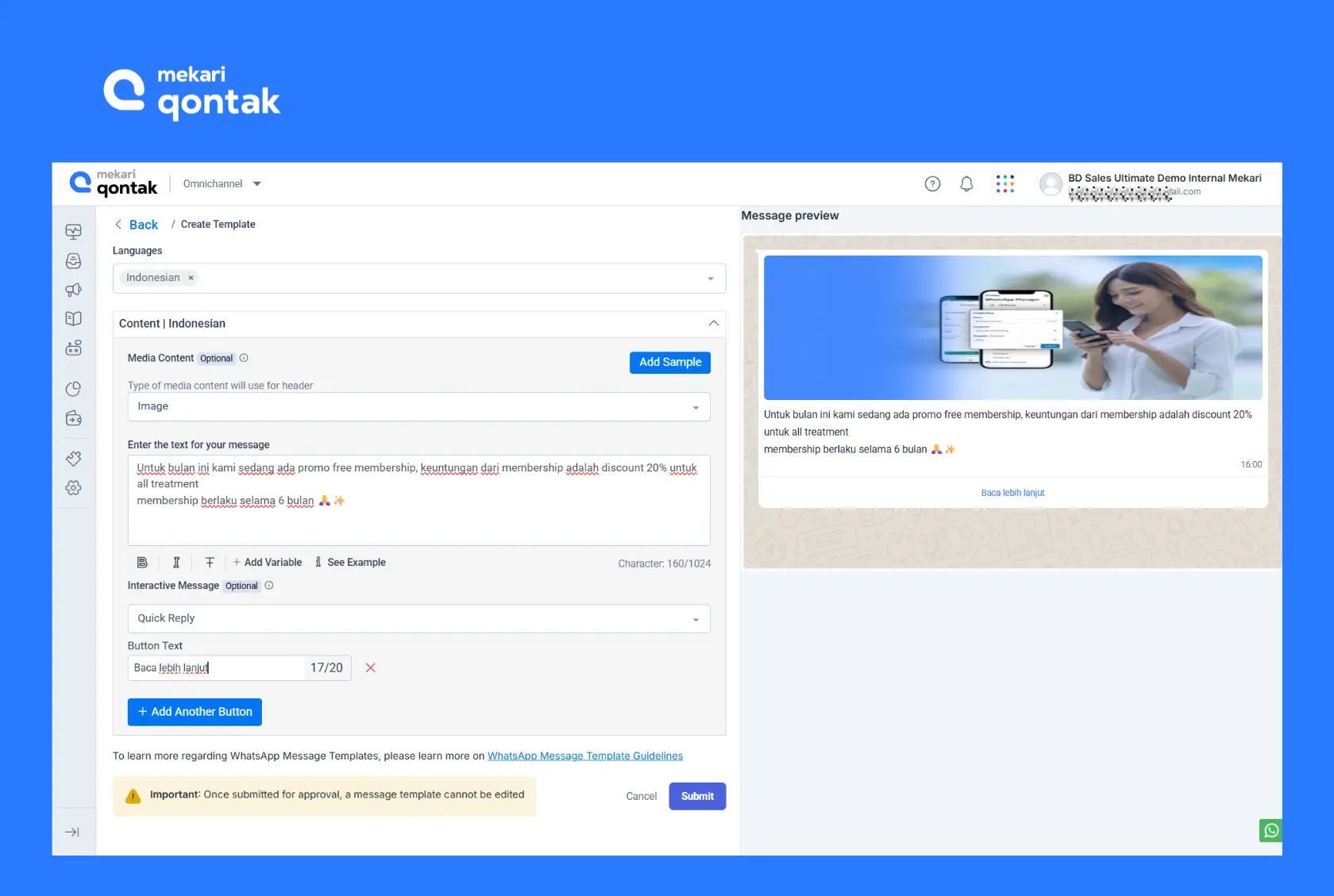 WhatsApp Blast message personalization page illustration