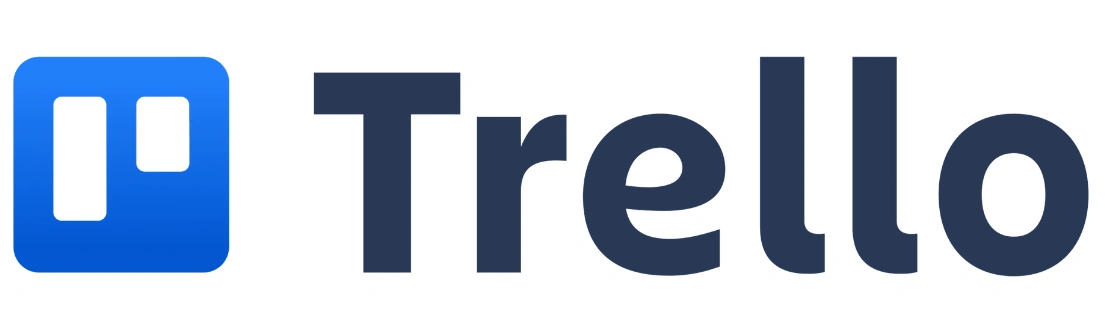 Logo Trello ditampilkan dengan jelas, mewakili aplikasi manajemen proyek yang mengorganisir tugas melalui papan, daftar, dan kartu.