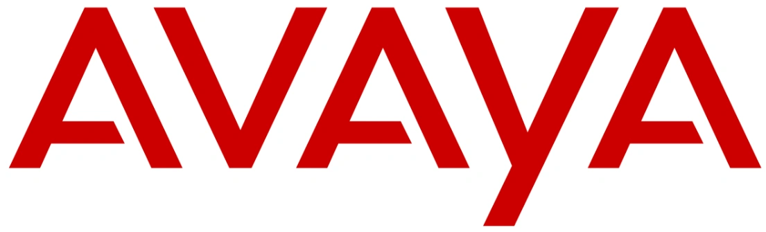 Logo berwarna merah bertuliskan "AVAYA" terlihat tegas dengan huruf kapital. Dikenal dalam konteks komunikasi dan solusi teknologi.