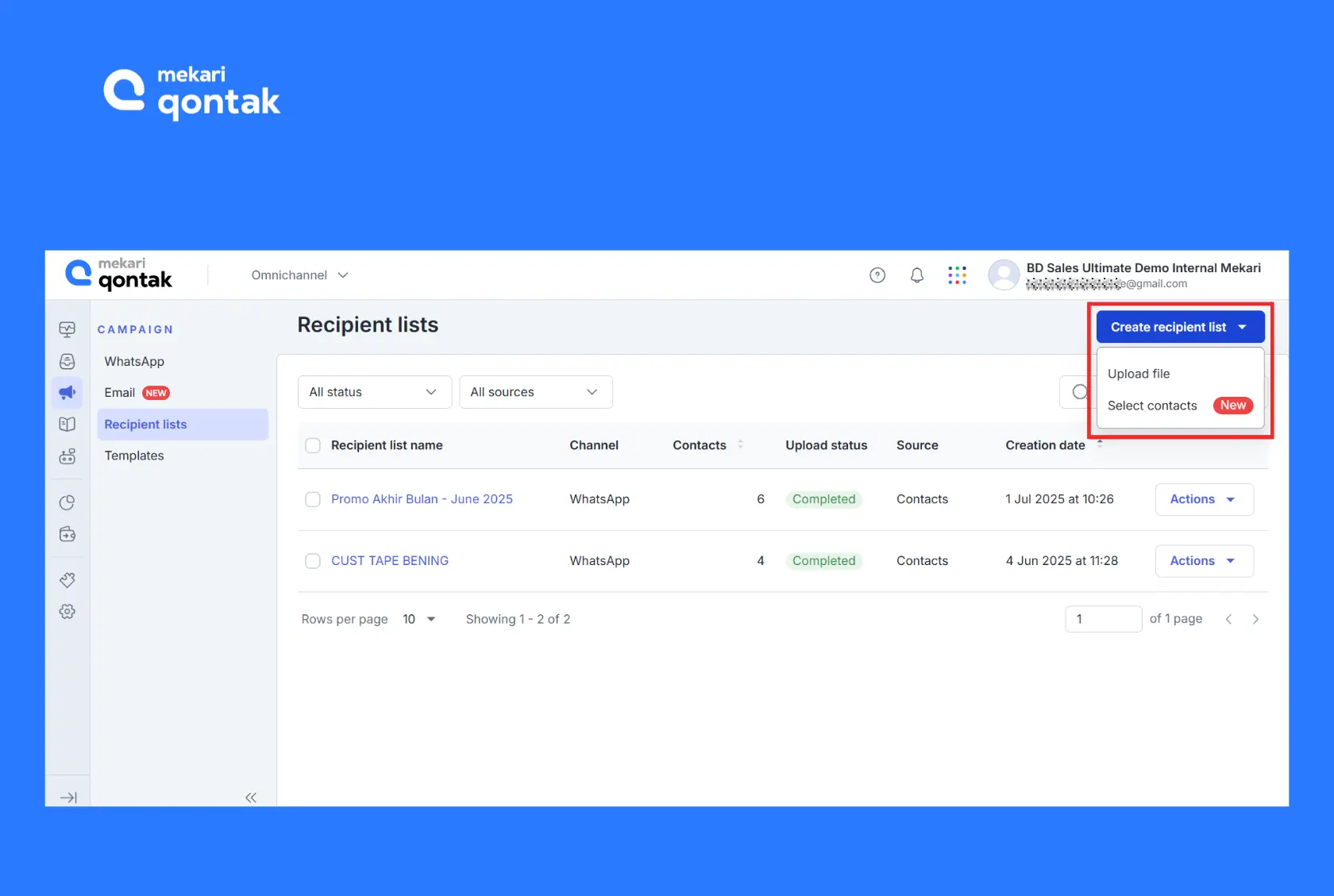 Illustrated guide to creating a recipient list