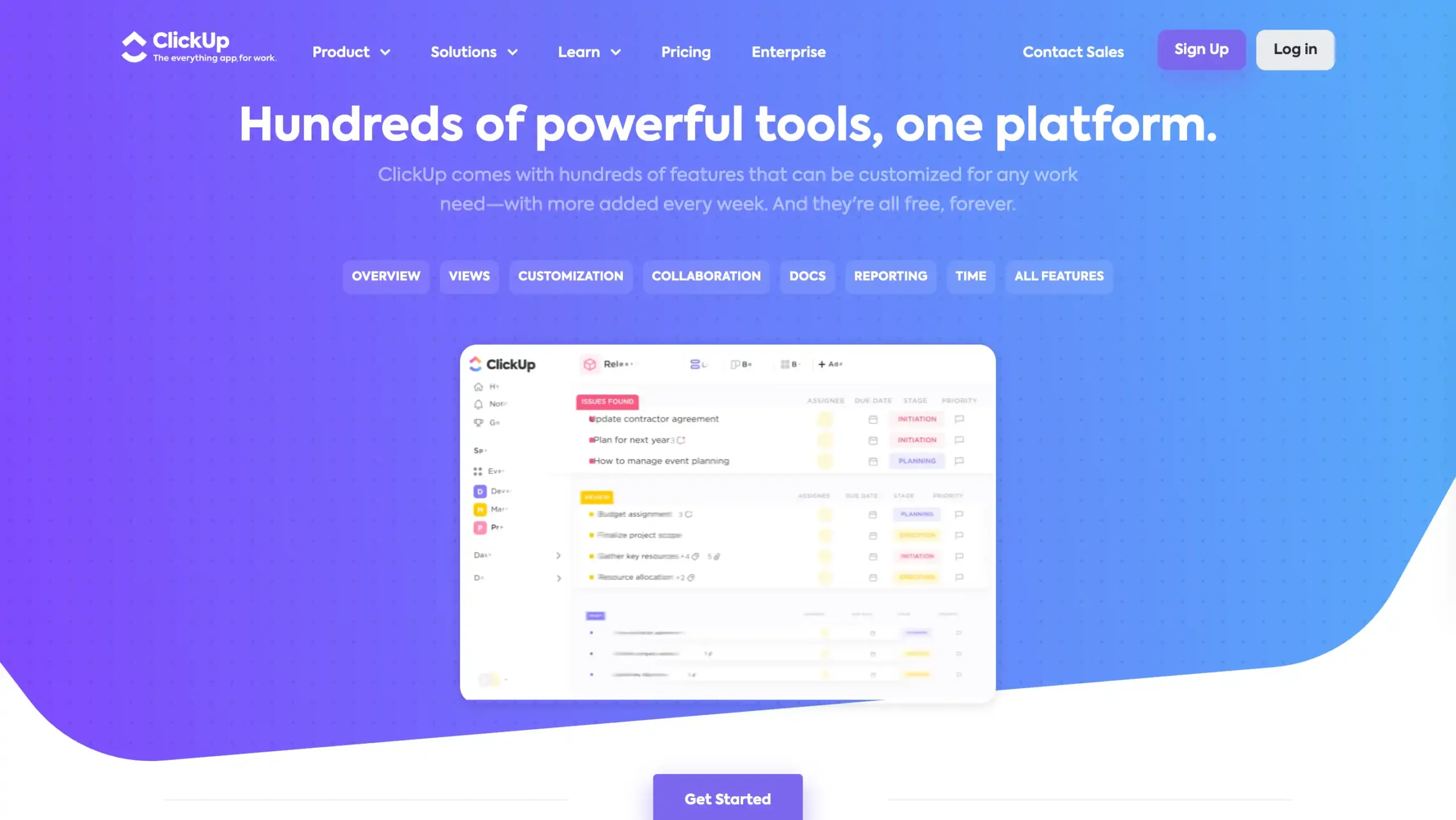ClickUp Landing Page ClickUp-best enterprise workflow management software