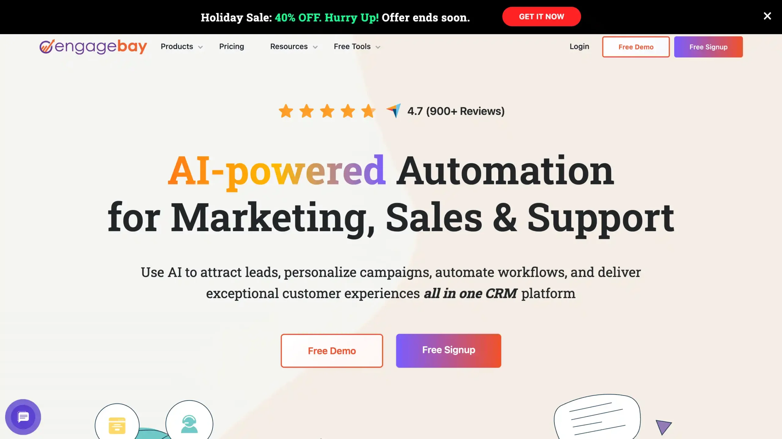Landing Page EngageBay EngageBay-Sales Enablement Tools