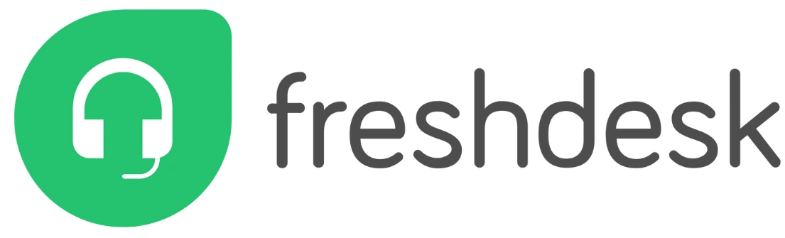 Logo Freshdesk menampilkan headset di dalam bentuk ikon, melambangkan dukungan pelanggan. Desain sederhana ini berfungsi dalam konteks layanan yang efisien.