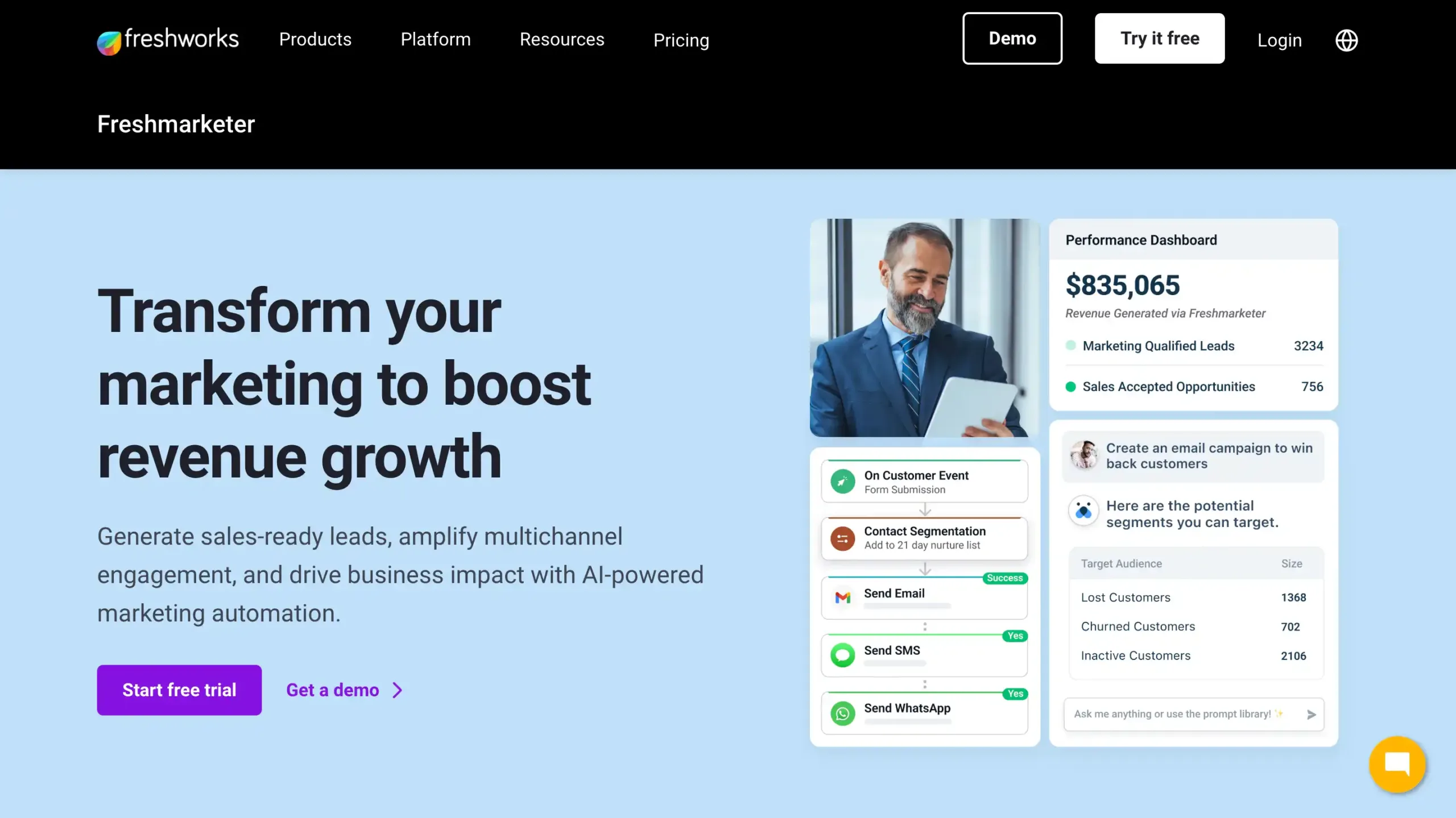Landing Page Freshmarketer Freshmarketer