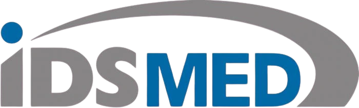 Logo IDSMED menonjolkan nama perusahaan dalam desain modern, berkolaborasi dengan simbol yang mencerminkan industri kesehatan, tampil profesional dan terpercaya.
