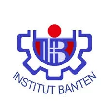 Logo lembaga pendidikan menampilkan huruf "IB" yang dikelilingi oleh roda gigi, melambangkan konstruksi dan inovasi. Nama "Institut Banten" tercetak di bawahnya.