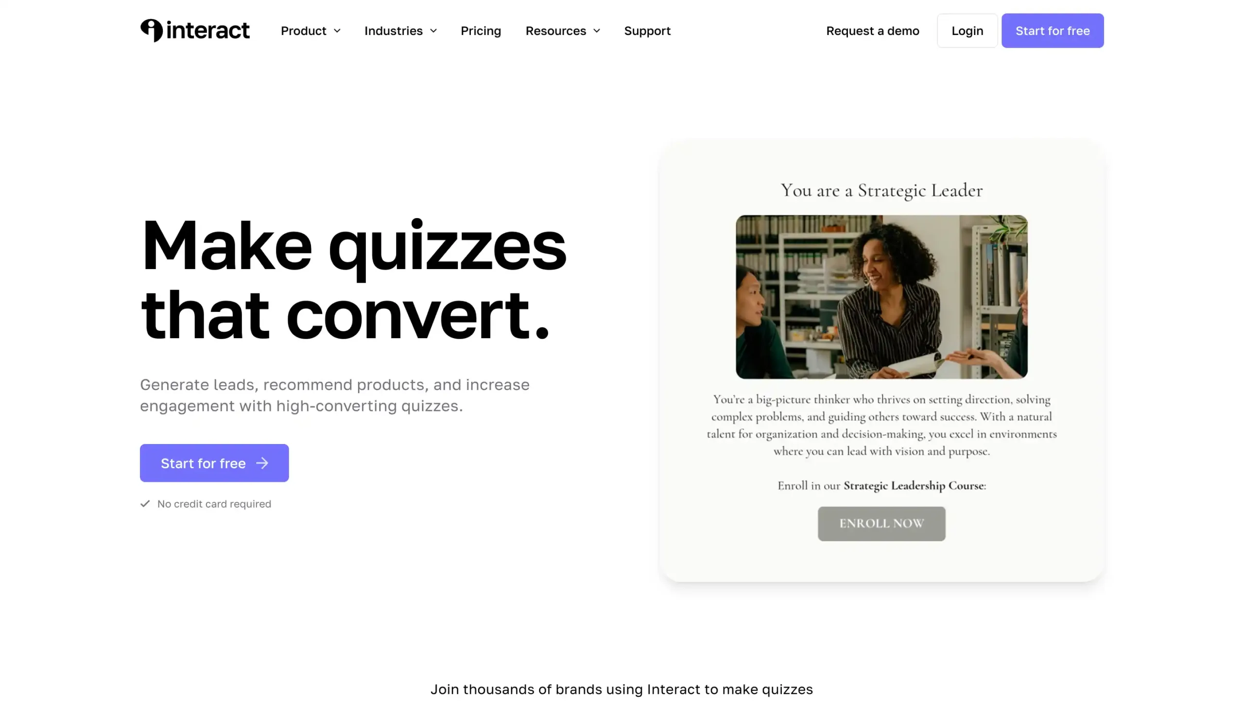 Landing Page Interact Interact