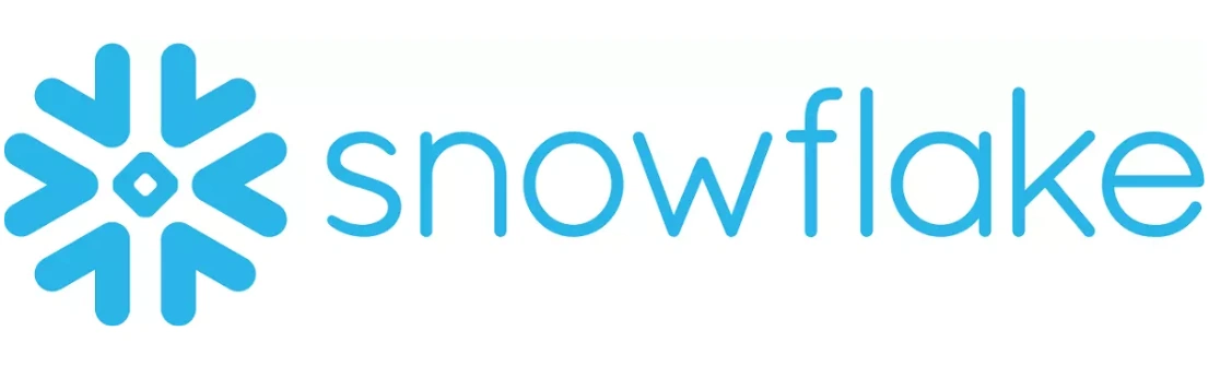 Logo berlatar belakang putih dengan desain salju biru yang bersih, menciptakan identitas visual untuk perusahaan teknologi berbasis data, Snowflake.