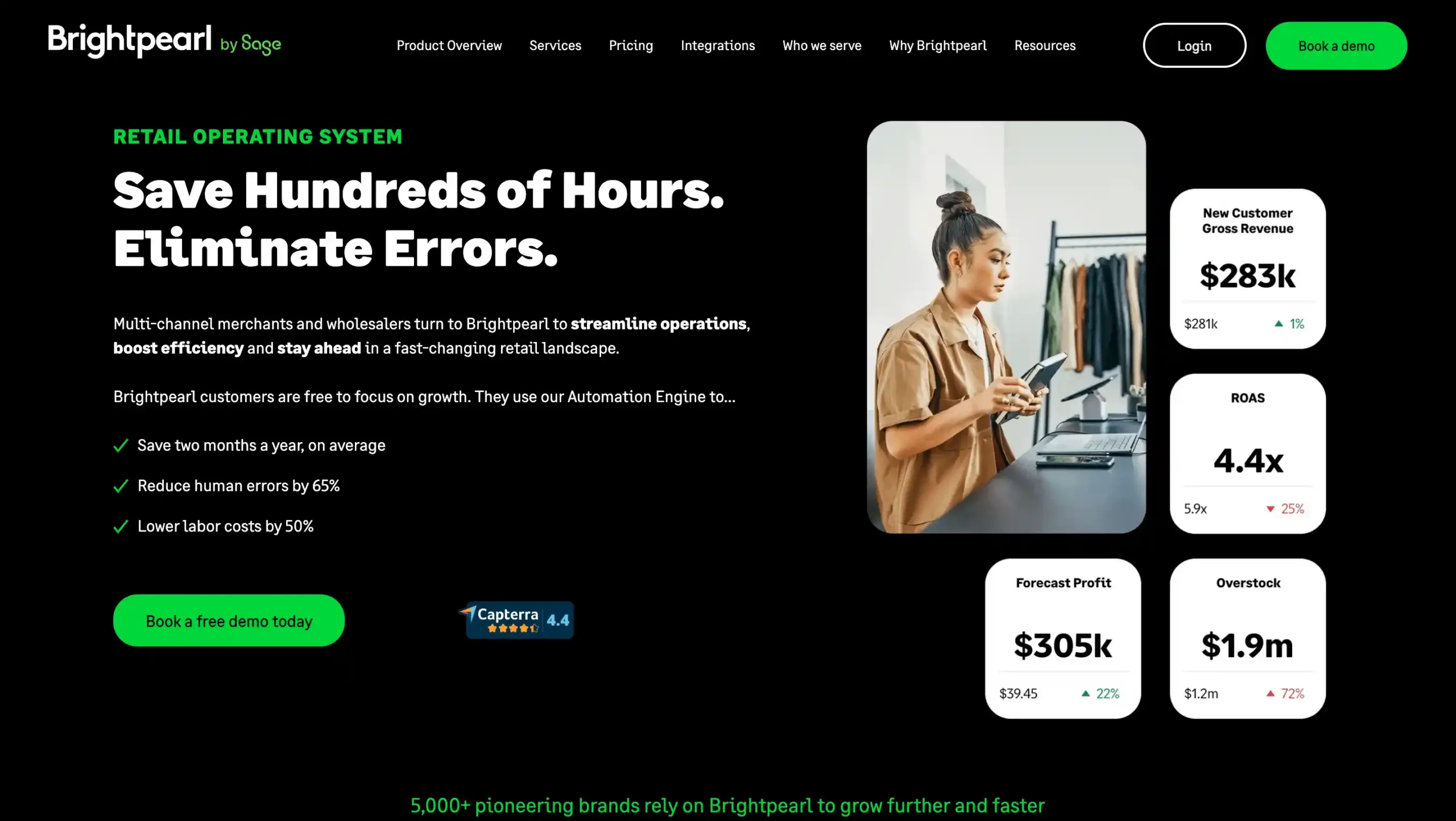 Landing Page Brightpearl Order Management Platform-Brightpearl