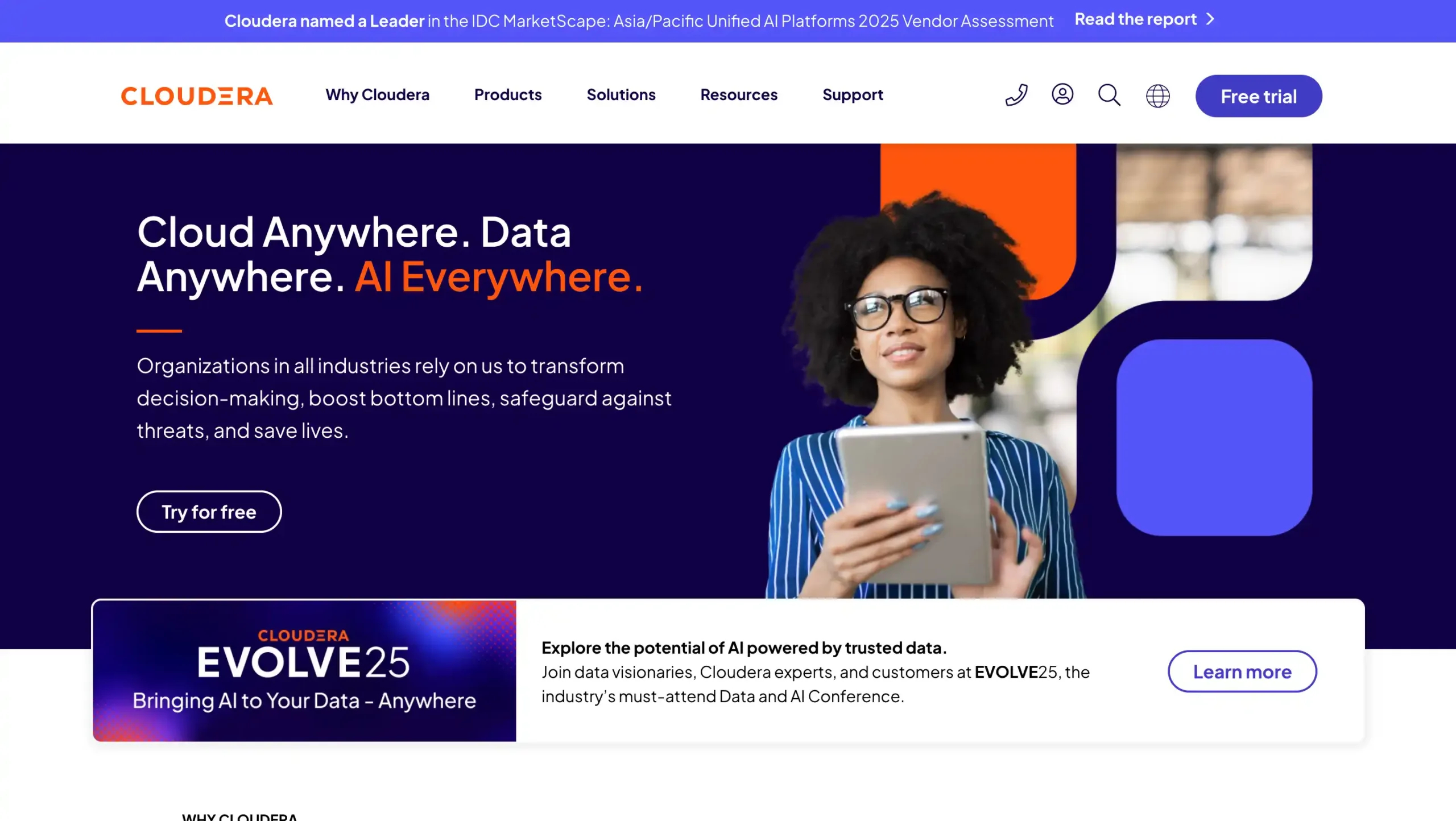 Landing Page Cloudera Data Management Platform-Cloudera