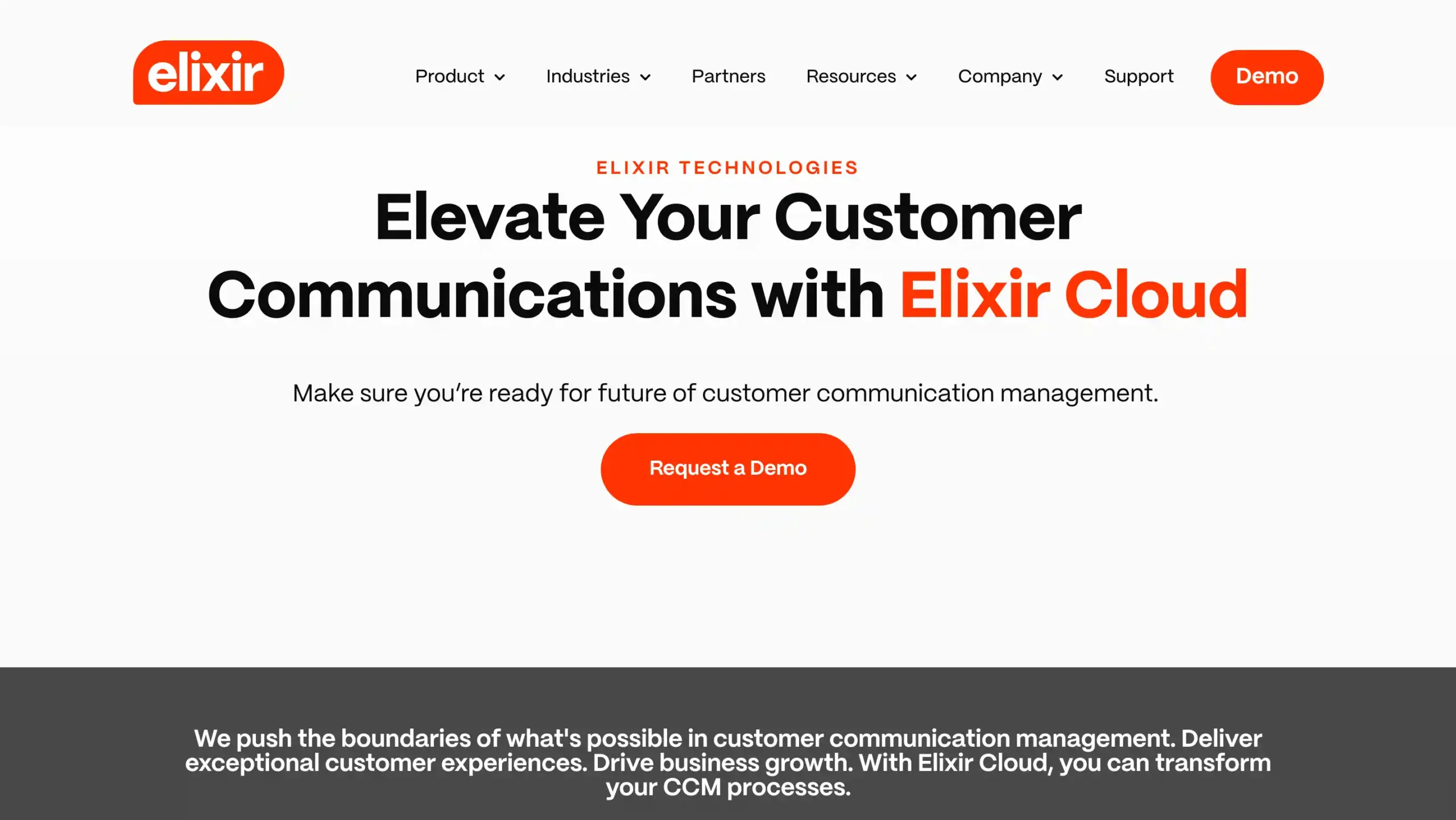 Landing Page Elixir Elixir-CCM Software