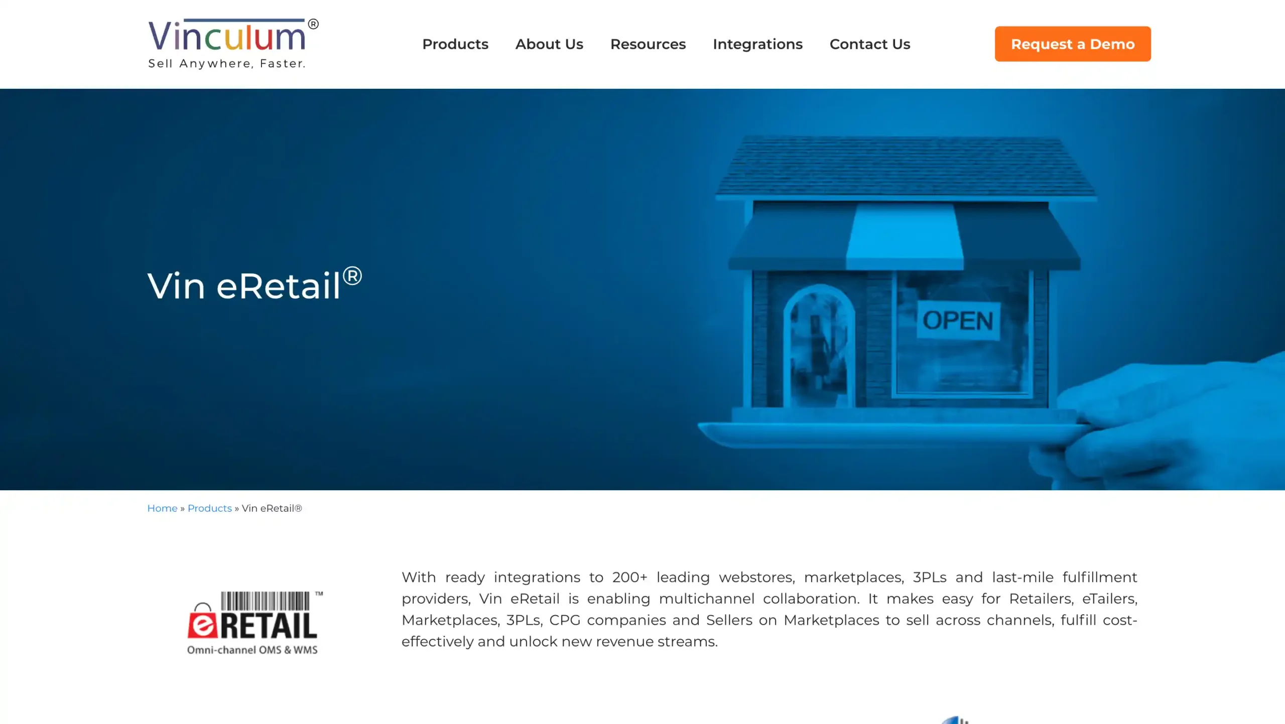 Landing Page Vin eRetail Vin eRetail