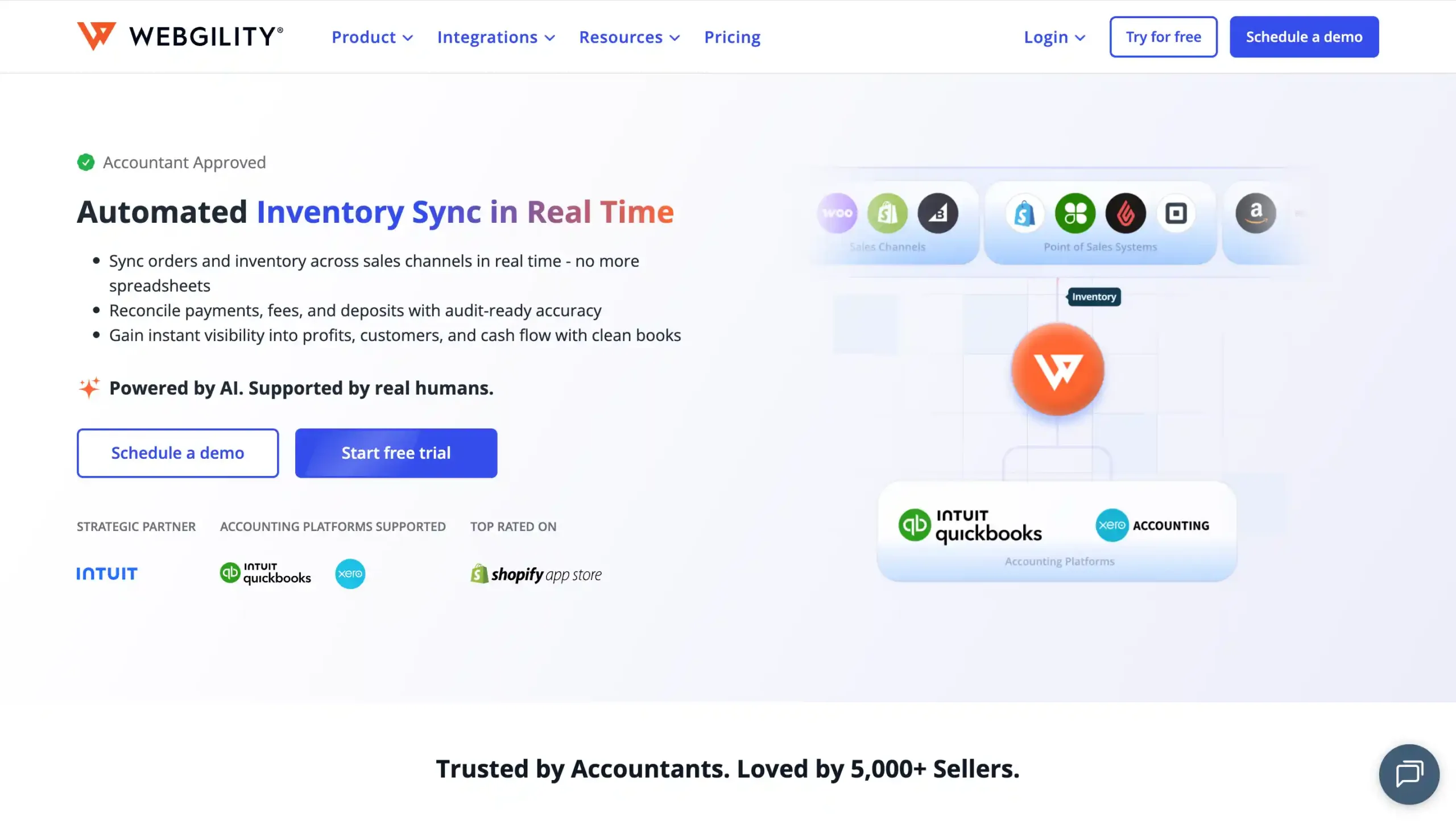 Landing Page Webgility Order Management Platform-Webgility