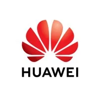 Logo berwarna merah berbentuk kelopak bunga menampilkan nama "HUAWEI" di bawahnya, melambangkan inovasi dan teknologi di industri komunikasi.