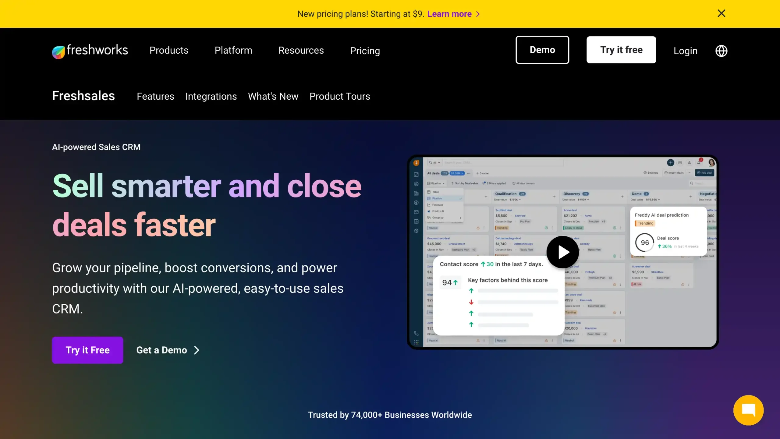 Landing Page Freshsales ai sales agent terbaik-Platform CRM yang didukung AI mengoptimalkan penjualan dengan analisis data, memudahkan pengguna untuk meningkatkan efisiensi dan konversi.