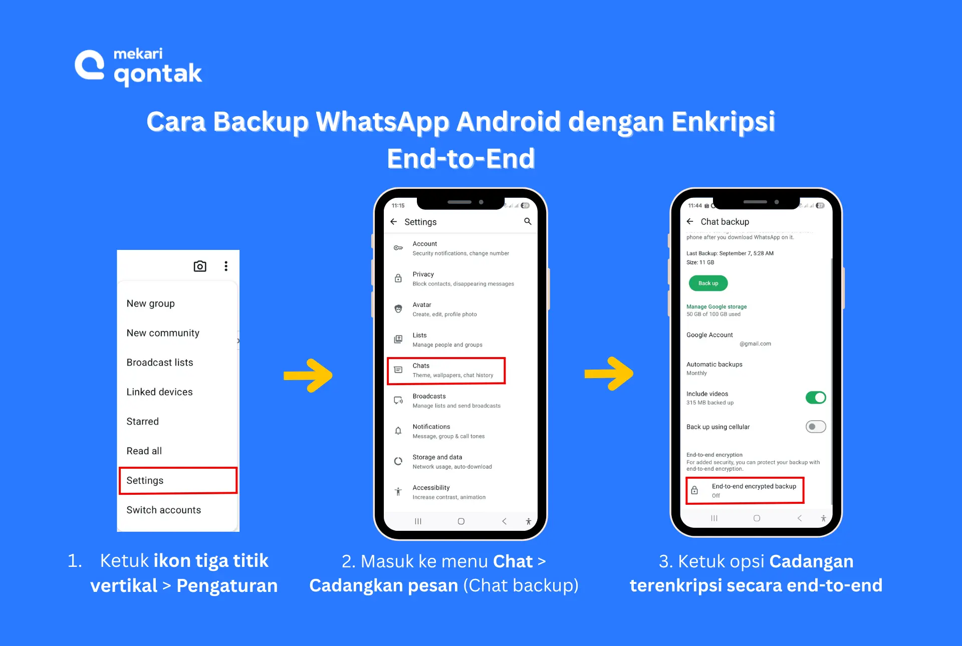Ilustrasi Cara Backup WhatsApp Android yang Terenkripsi Secara End-to-End Cara Backup WhatsApp Android yang Terenkripsi Secara End-to-End