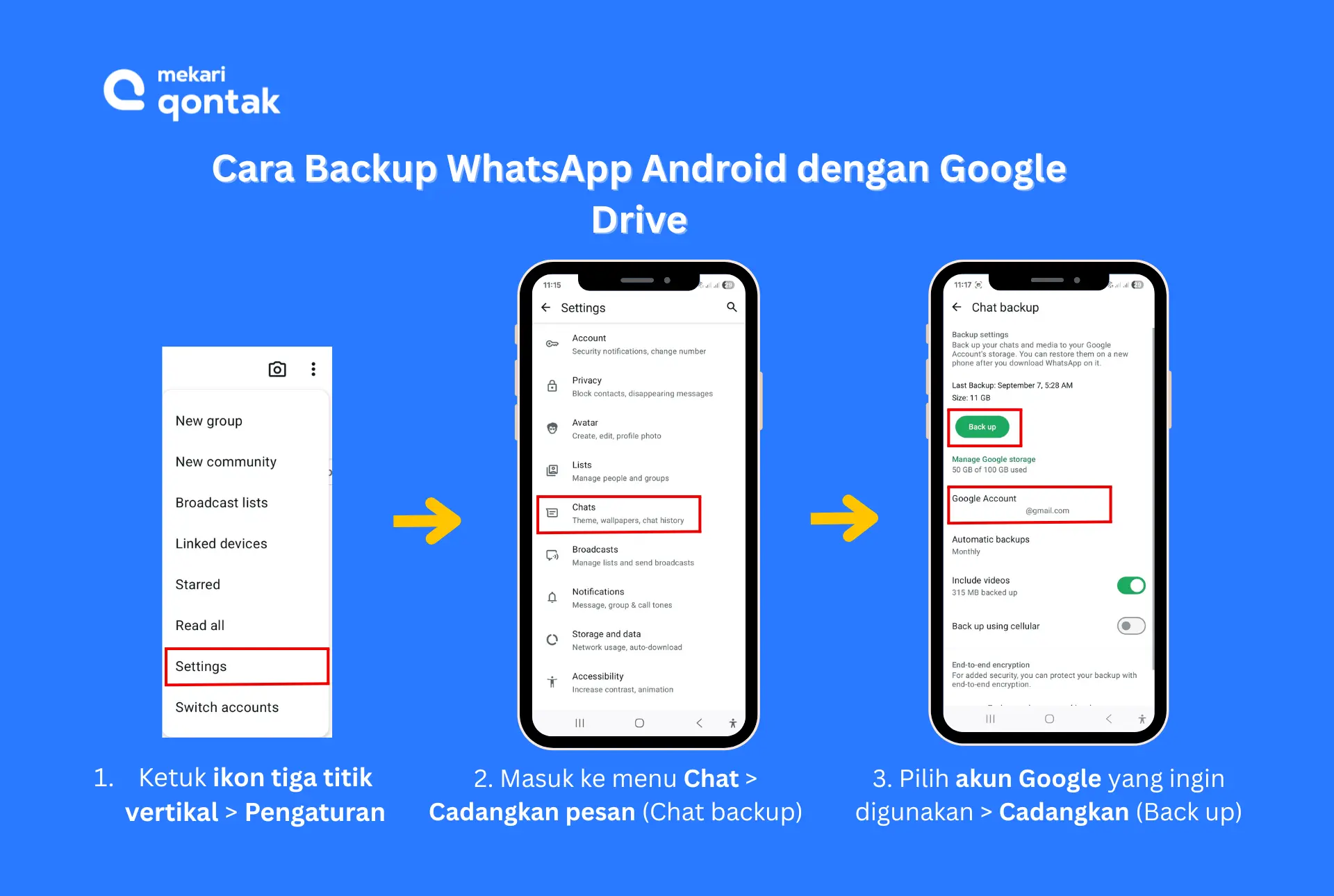 Ilustrasi Cara Backup WhatsApp Android dengan Google Drive Cara Backup WhatsApp Android dengan Google Drive
