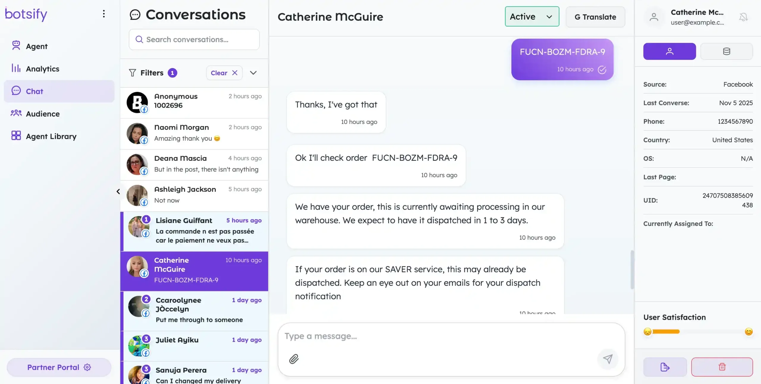 Tampilan Dashboard Aplikasi Auto Reply WhatsApp Botsify Dashboard Aplikasi Auto Reply WhatsApp Botsify