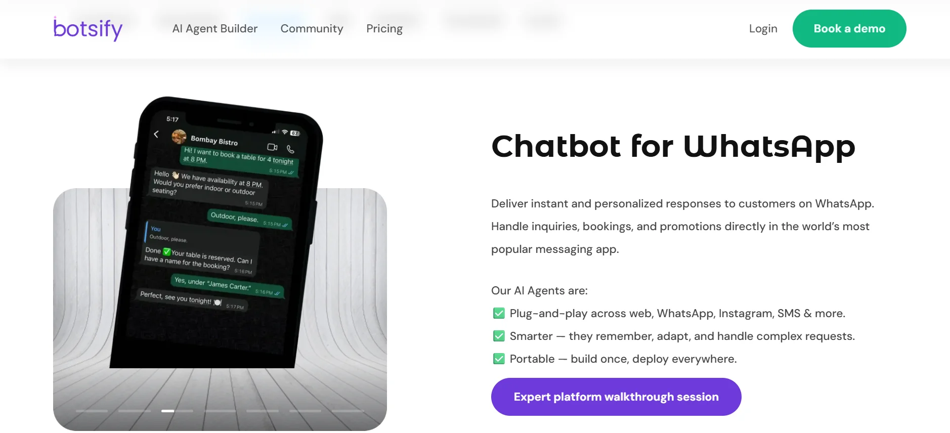 Tampilan Halaman Fitur Aplikasi Auto Reply WhatsApp Botsify Halaman Fitur Aplikasi Auto Reply WhatsApp Botsify