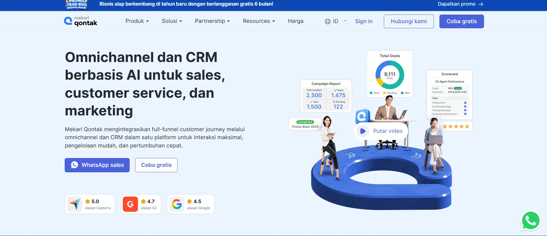 Tampilan Halaman Homepage Aplikasi WhatsApp Auto Reply Mekari Qontak Halaman Homepage Aplikasi WhatsApp Auto Reply Mekari Qontak