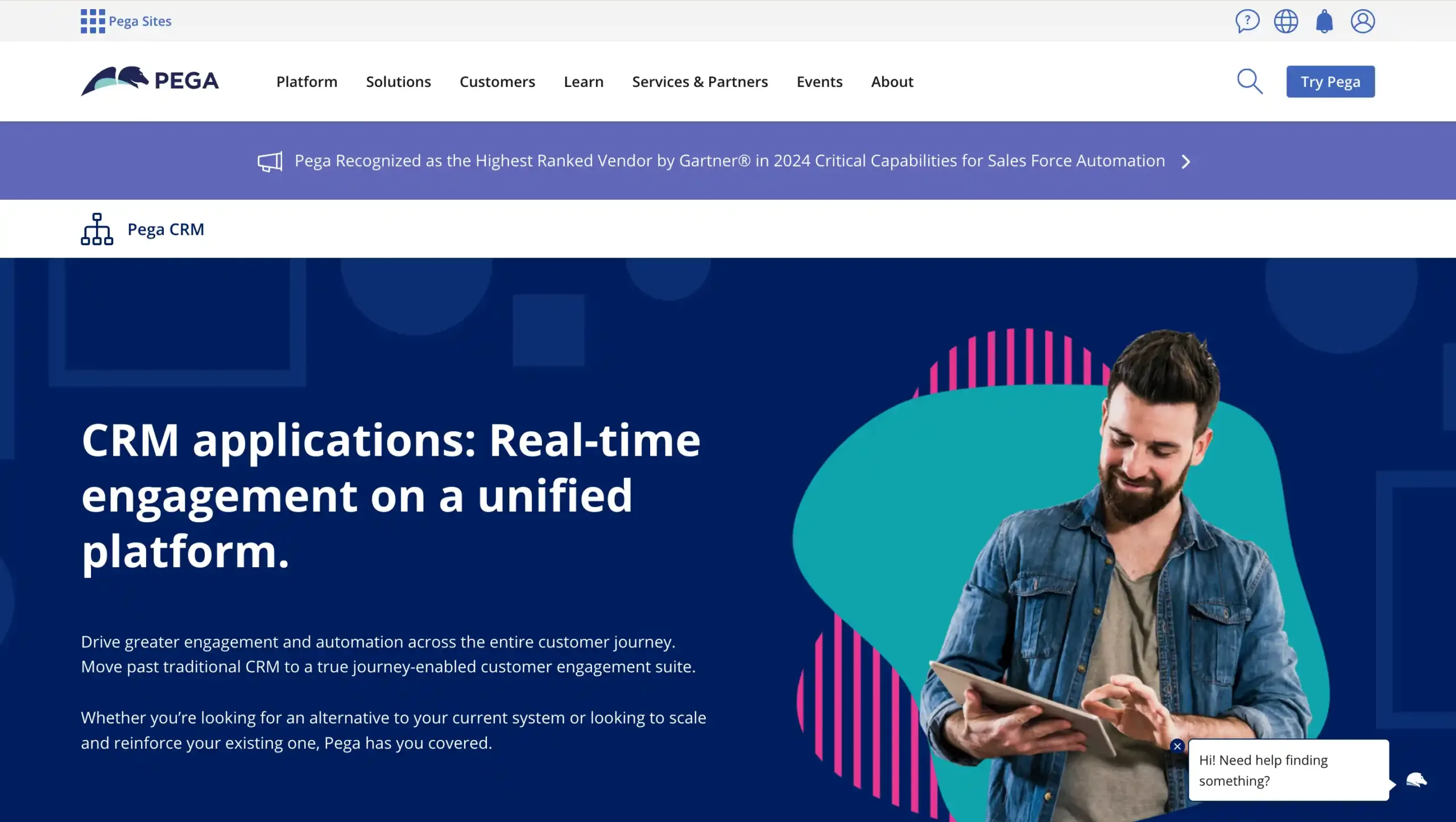 Landing Page Pega best enterprise crm software-Pega