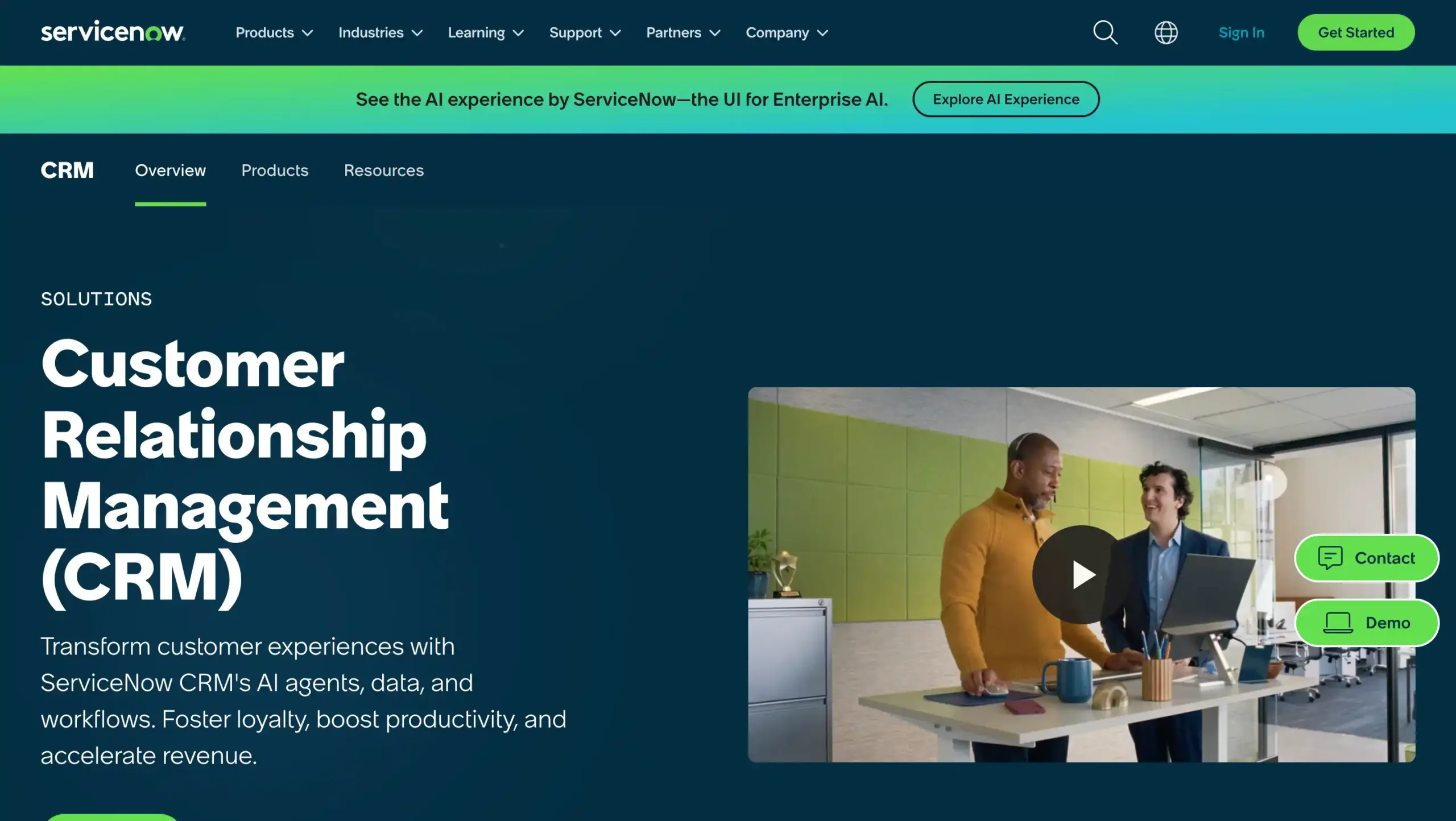 Landing Page ServiceNow best enterprise crm software-ServiceNow