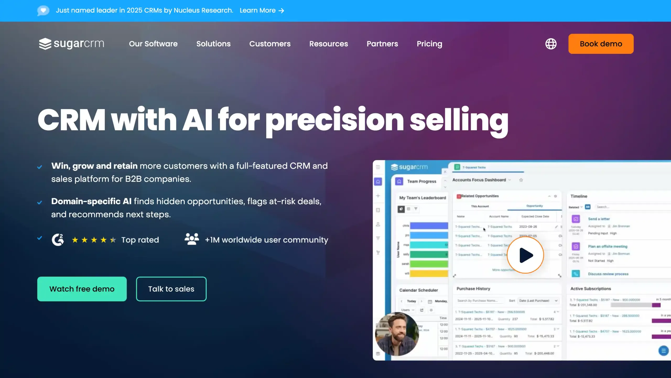 Landing Page SugarCRM best enterprise crm software-SugarCRM