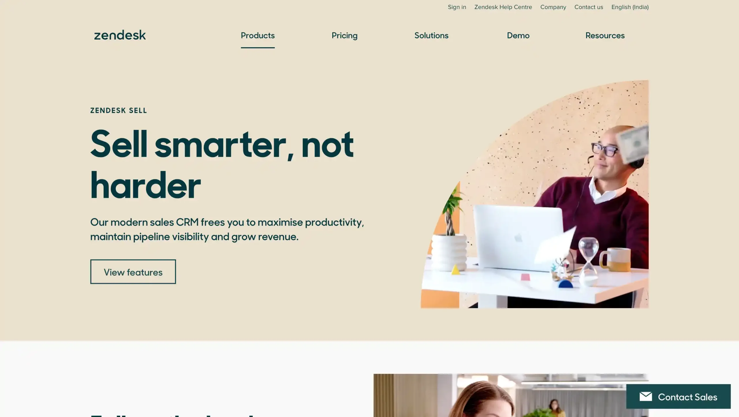 Landing Page Zendesk Sell best enterprise crm software-Zendesk Sell