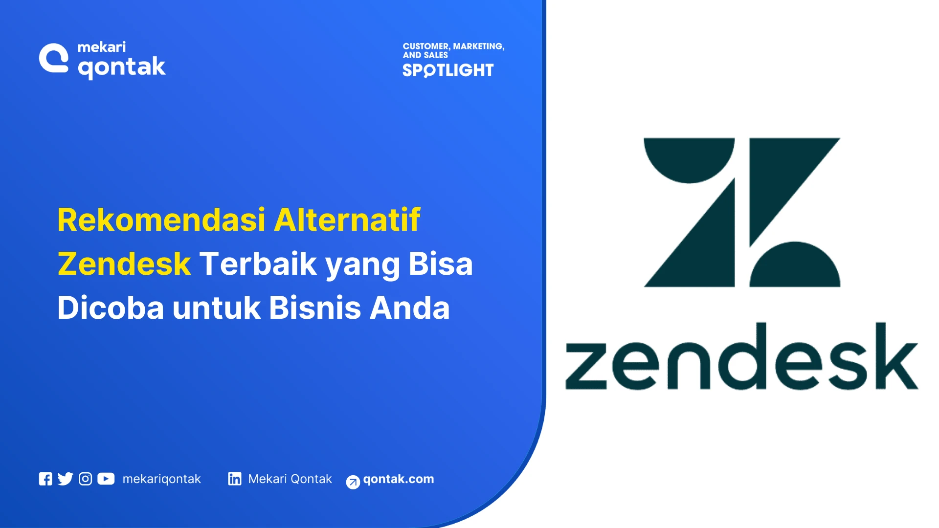 Rekomendasi alternatif untuk platform Zendesk ditampilkan, memberikan informasi untuk membantu bisnis menemukan solusi layanan pelanggan yang tepat.