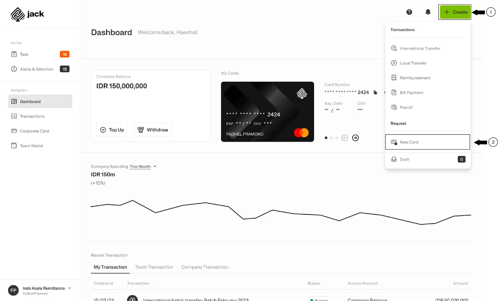 Tampilan Dashboard Virtual Credit Card Itsjack Dashboard Virtual Credit Card Itsjack
