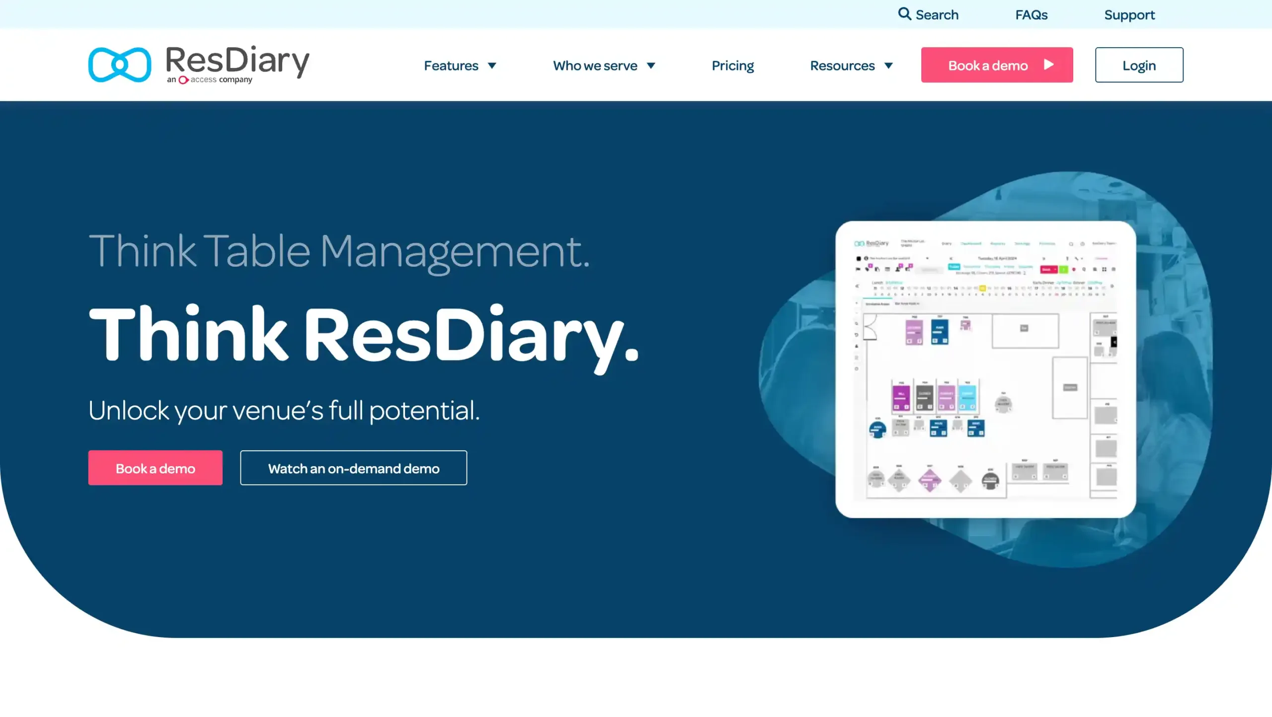 Landing Page ResDiary ResDiary-aplikasi crm untuk f&b terbaik