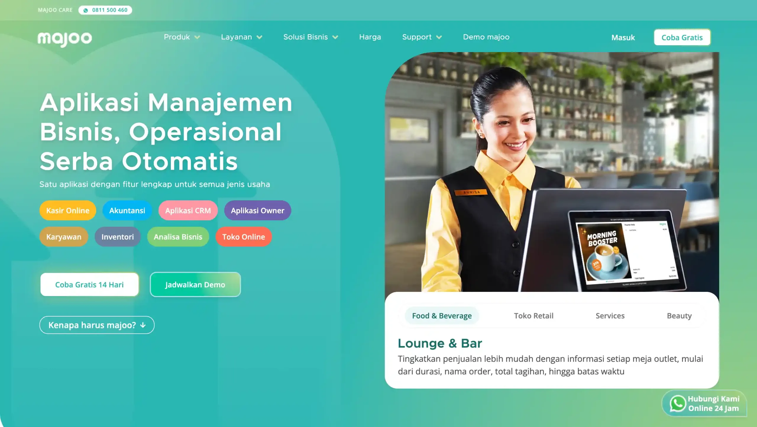 Landing Page Majoo Majoo-aplikasi crm untuk f&b terbaik