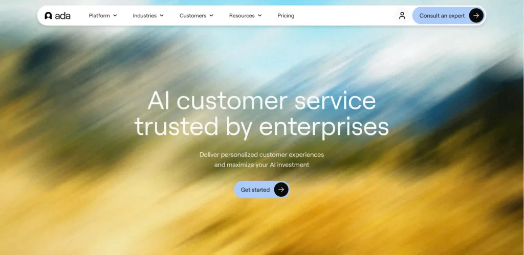 Tampilan Halaman Homepage Software Chatbot Customer Service ADA Halaman Homepage Software Chatbot Customer Service ADA
