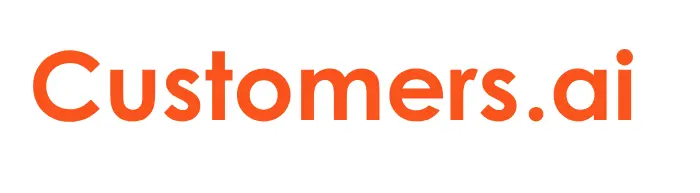 Teks berwarna oranye "Customers.ai" menonjol dengan font modern. Ini digunakan dalam konteks branding dan pemasaran untuk menarik perhatian audiens.