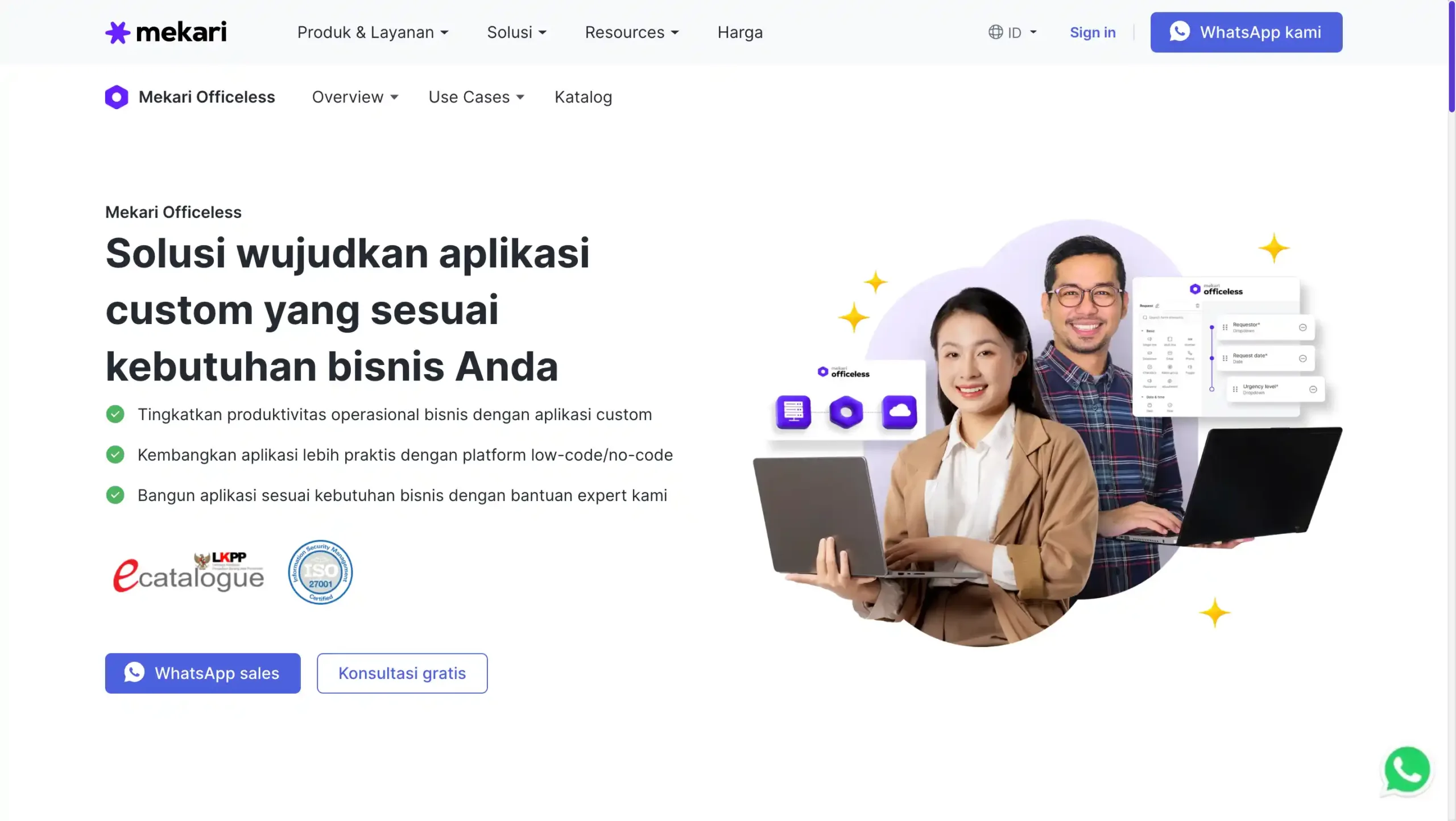 Landing Page Mekari Officeless Mekari Officeless_software enterprise terbaik