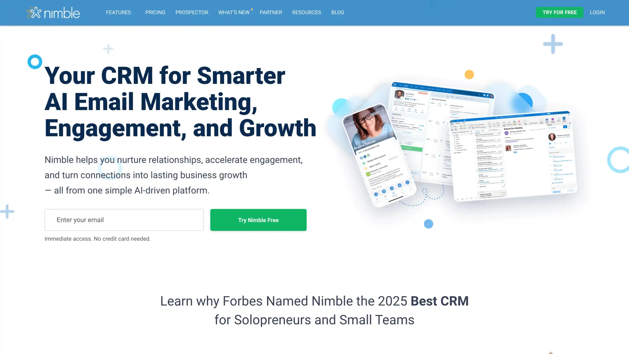 Landing Page Nimble Healthcare CRM Software-Nimble