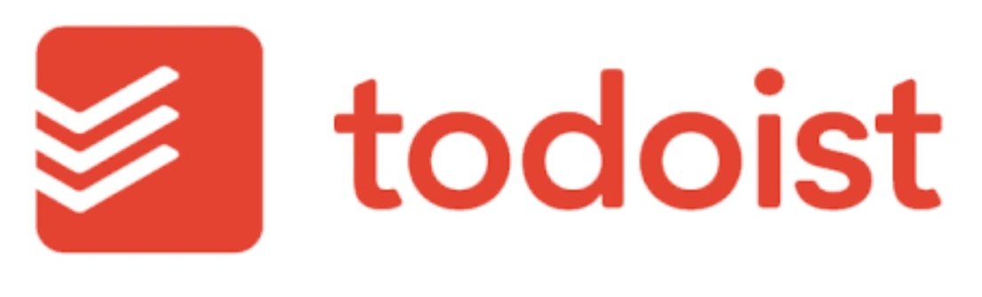Logo bertuliskan "todoist" dengan desain sederhana, mencerminkan aplikasi manajemen tugas dalam konteks produktivitas sehari-hari.
