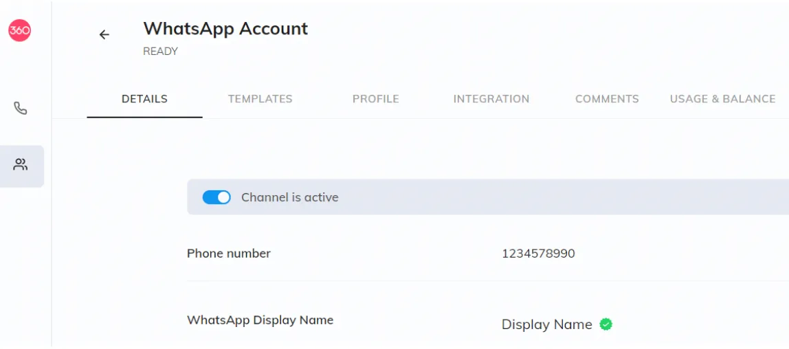 360dialog WhatsApp Blast Software Dashboard