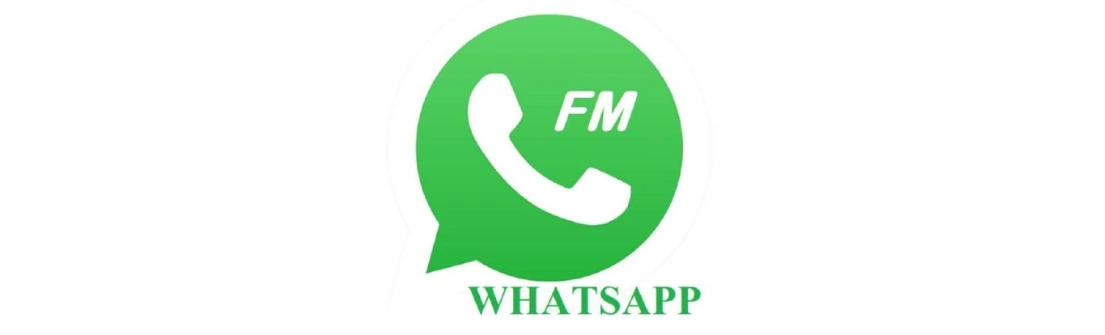 Logo WhatsApp dengan tambahan teks "FM" berwarna putih menonjol. Digunakan untuk menggambarkan aplikasi komunikasi yang terkait dengan fitur tambahan atau modifikasi.