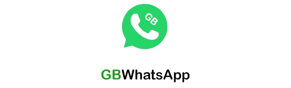 Logo GBWhatsApp menampilkan simbol obrolan berwarna hijau dengan teks di bawahnya, menunjukkan aplikasi untuk komunikasi yang diperluas.