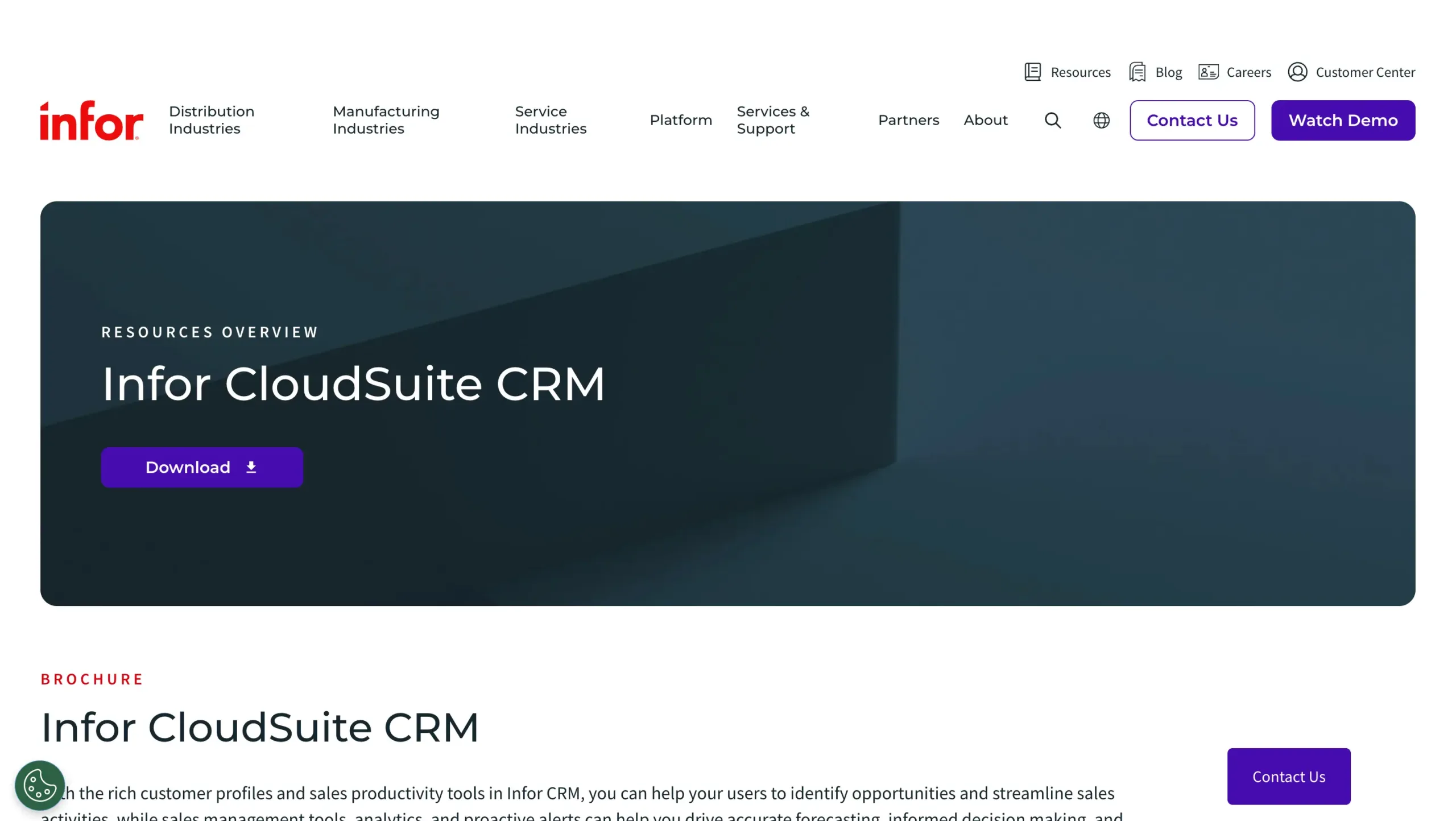 Landing Page Infor CRM Infor CRM-aplikasi crm enterprise terbaik