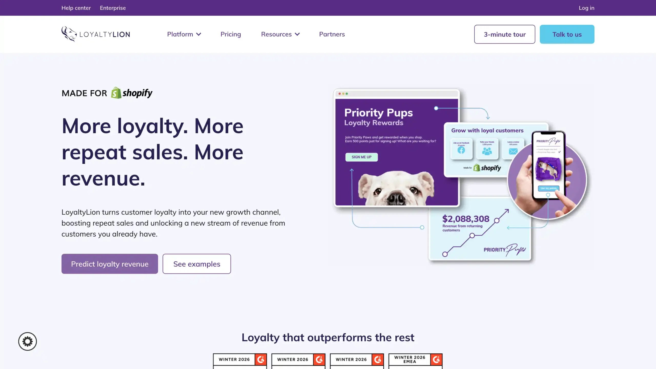 LoyaltyLion Landing Page best customer loyalty platform-Platform LoyaltyLion menawarkan program loyalitas yang mendorong penjualan berulang melalui perangkat yang dirancang untuk Shopify, meningkatkan pendapatan dari pelanggan yang sudah ada.