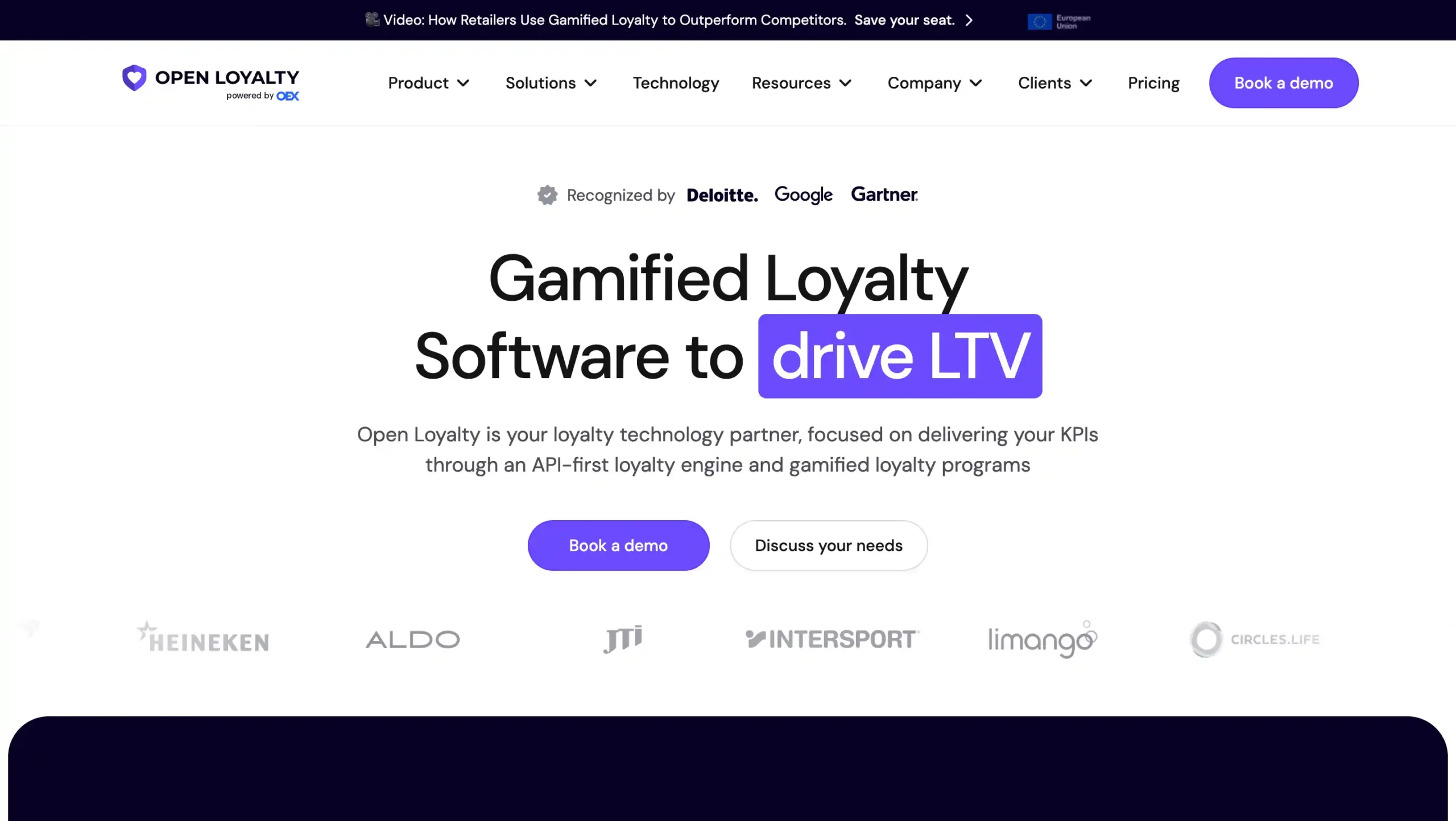 Open Loyalty Landing Page best customer loyalty platform-Perangkat lunak loyalitas yang digamifikasi ini membantu meningkatkan nilai kehidupan pelanggan dengan solusi berbasis API dalam program loyalitas.