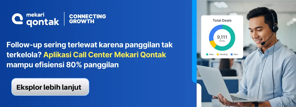 Meningkatkan Layanan Call Center dengan Mekari Qontak Aplikasi Call Center Mekari Qontak membantu meningkatkan efisiensi panggilan hingga 80%, dengan tampilan statistik dan informasi penting di layar.