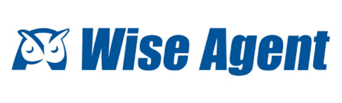 Logo bertuliskan "Wise Agent" dengan gambar burung hantu, mewakili layanan manajemen yang cerdas dan terorganisir untuk agen.