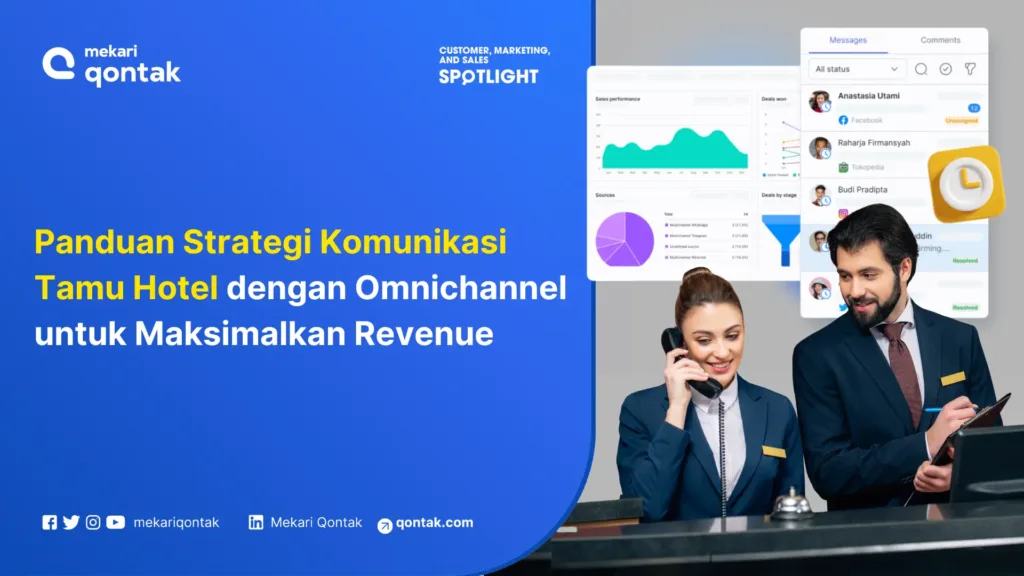 Panduan Strategi Komunikasi Tamu Hotel dengan Omnichannel untuk Maksimalkan Revenue Panduan strategi komunikasi tamu hotel hadir dengan tampilan profesional, menghadirkan data analisis untuk meningkatkan revenue melalui pendekatan omnichannel.