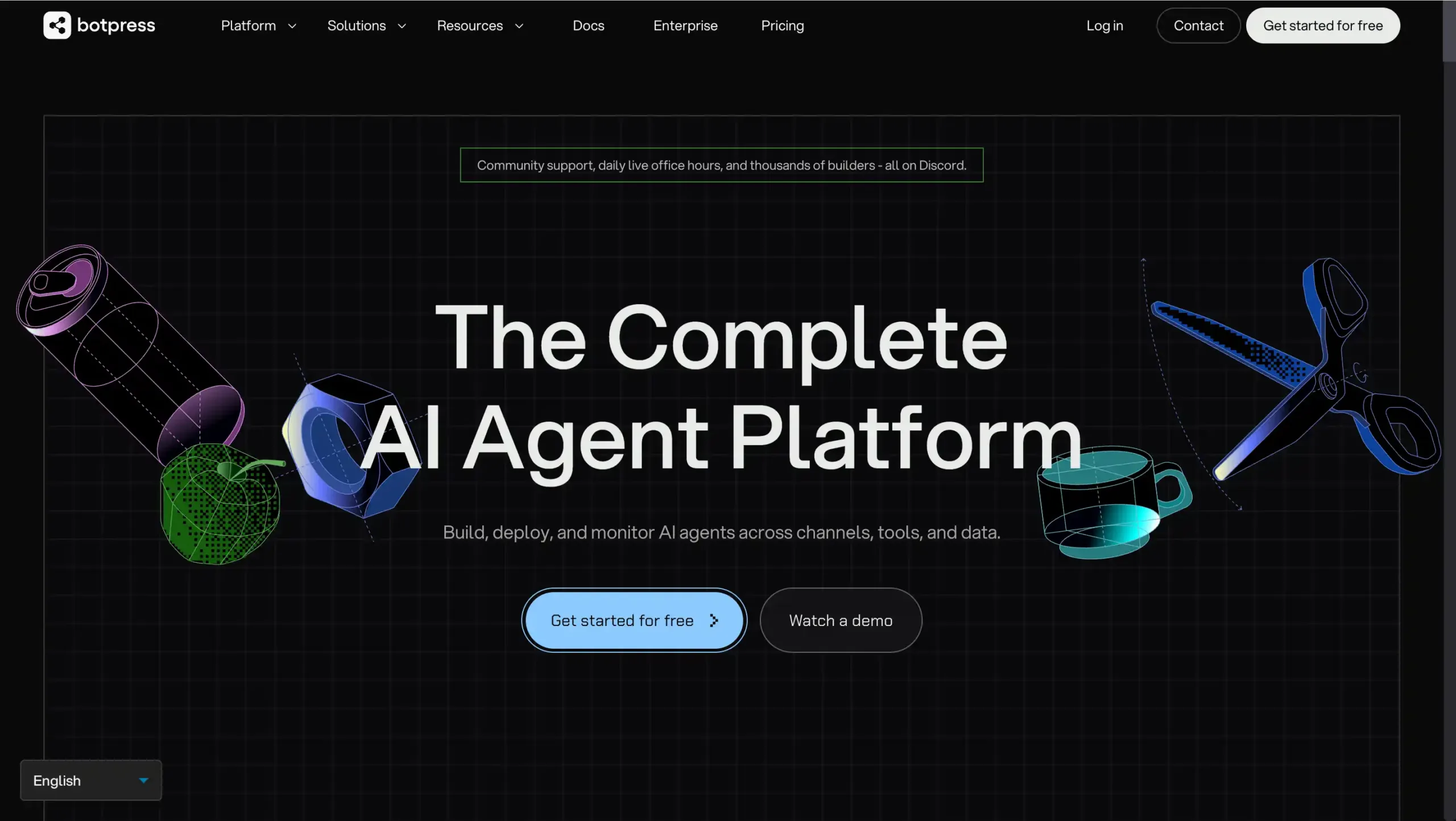 Botpress Landing Page best enterprise chatbot platform-botpress