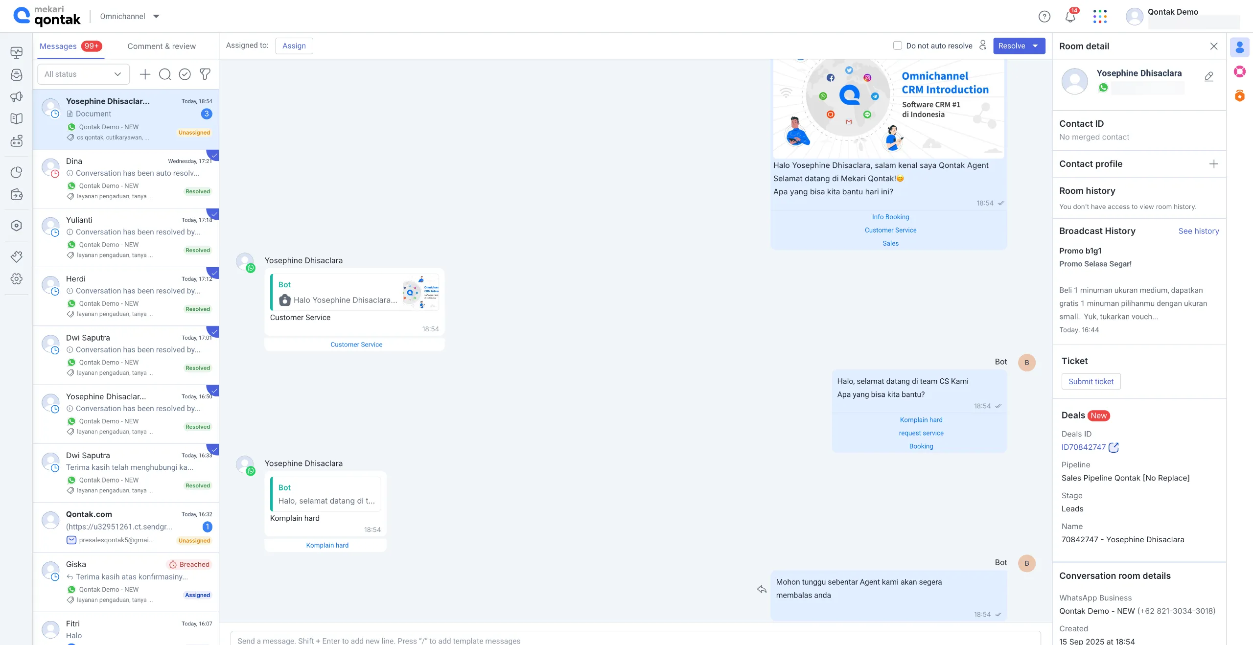 Tampilan Dashboard Software Customer Support Mekari Qontak Dashboard Software Customer Support Mekari Qontak